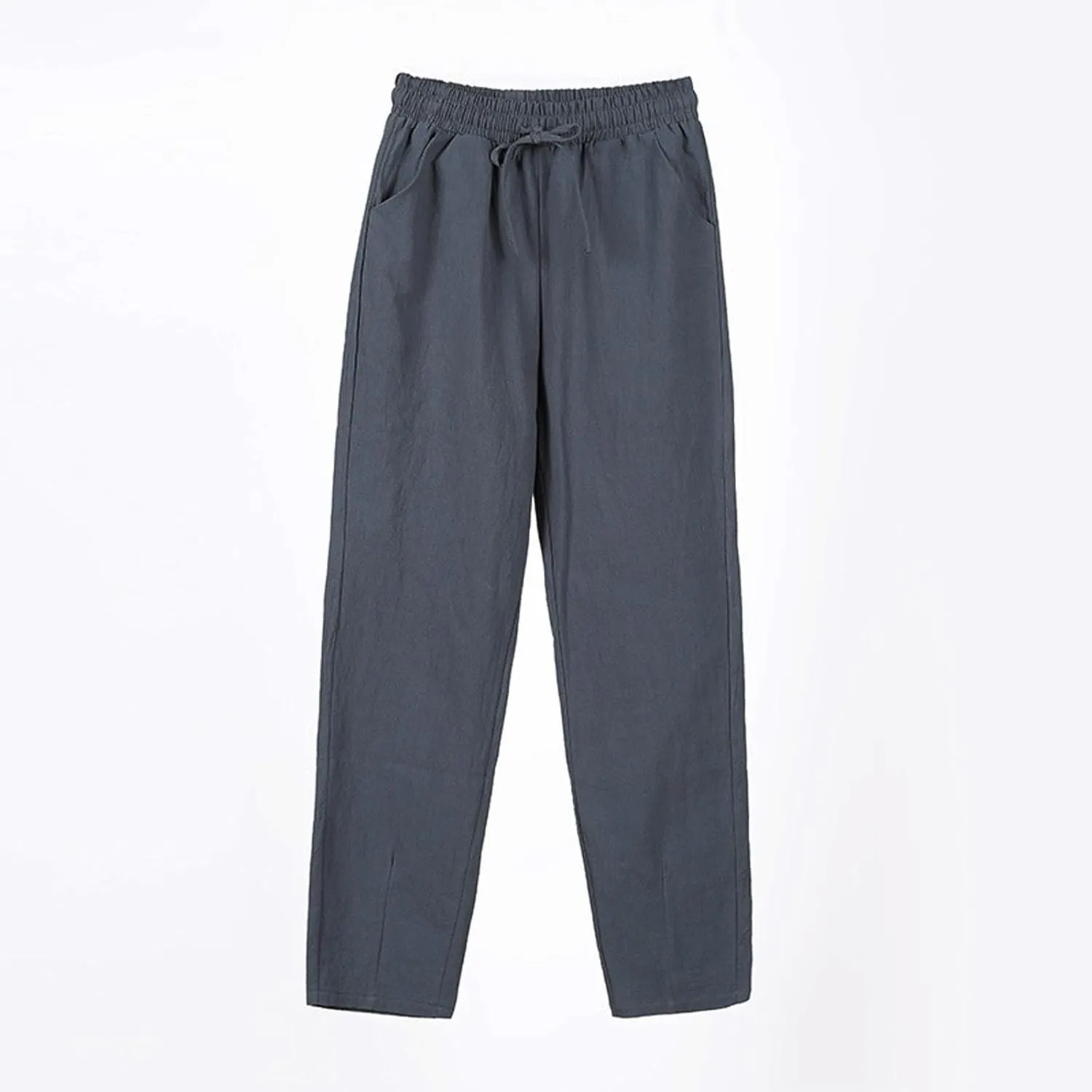 Cargo Pants Women, Wide Leg Pants Casual Peasant Linen Straight Trendy Drawstring