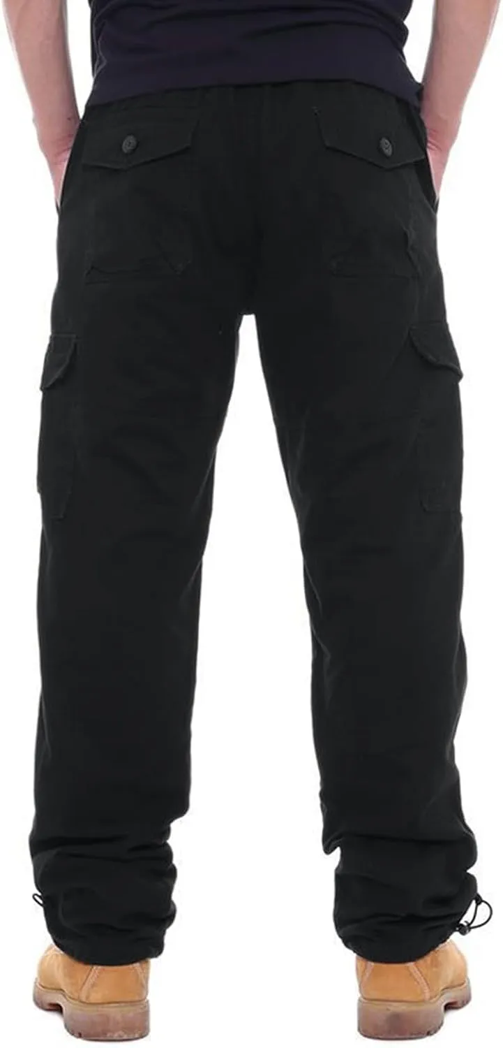 Cargo Work Pants for Men Pockets Casual Pants Big and Tall Stretch Loose Fit Sweatpants Plus Size Trousers Stylish