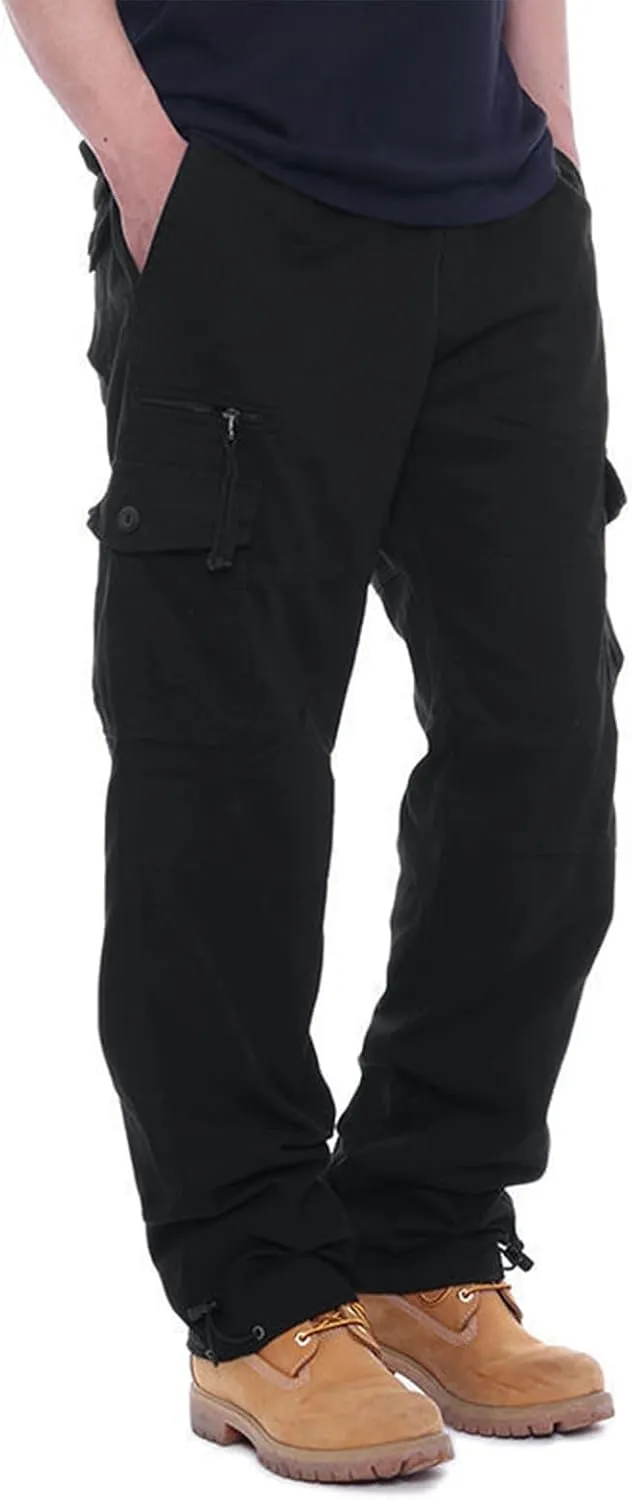 Cargo Work Pants for Men Pockets Casual Pants Big and Tall Stretch Loose Fit Sweatpants Plus Size Trousers Stylish