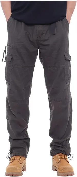 Cargo Work Pants for Men Slim Fit Zipper Pockets Baggy Pants Stretch Tapered Fit Sweat Pants Joggers Plus Size Pants