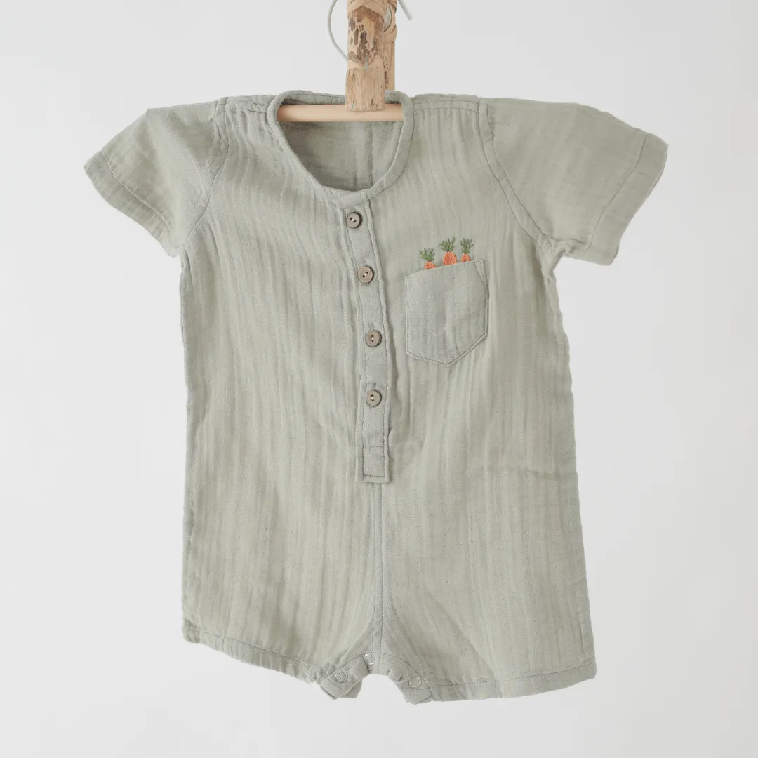 Carrot Pop Muslin Romper/Jumpsuit/Playsuit