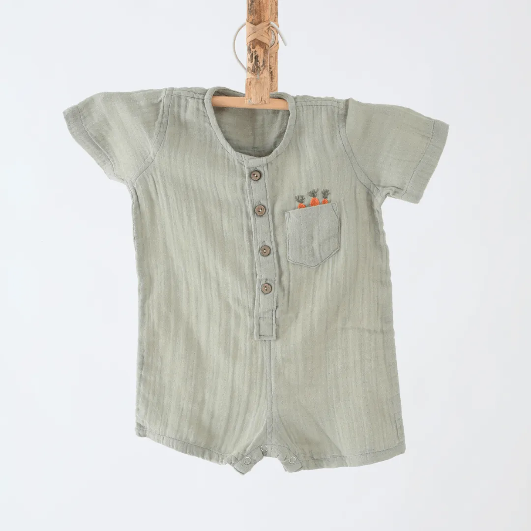 Carrot Pop Muslin Romper/Jumpsuit/Playsuit
