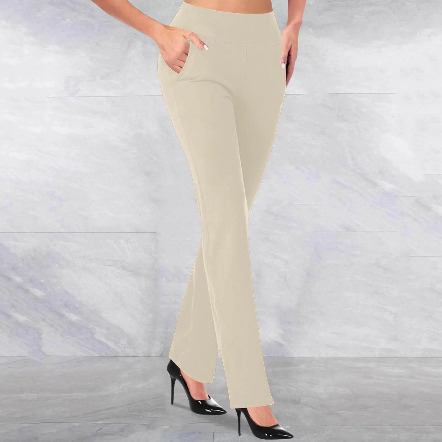 Casual Work Pants for Women High Waist Stretch Dress Pants Soft Comfy Athletic Workout Yoga Pants Business Trousers