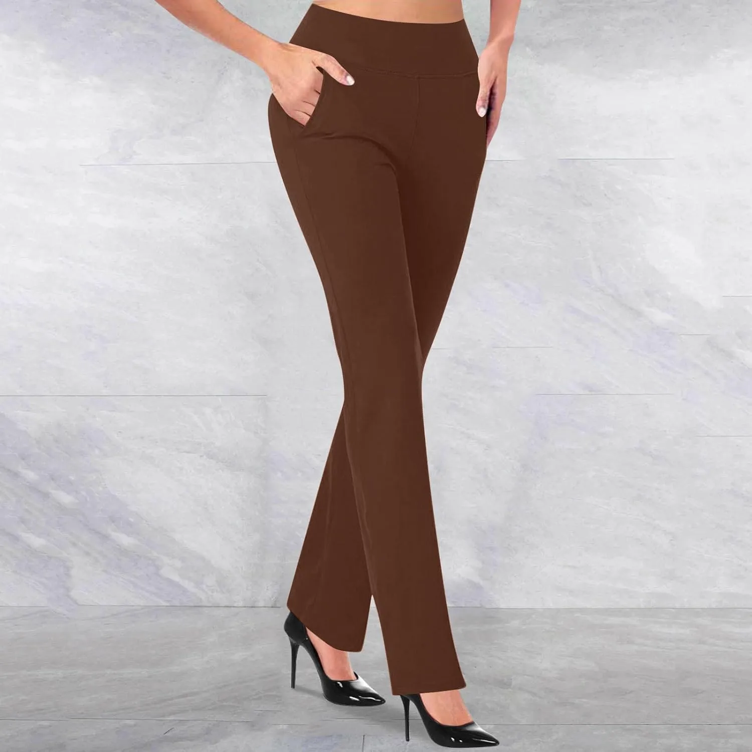 Casual Work Pants for Women High Waist Stretch Dress Pants Soft Comfy Athletic Workout Yoga Pants Business Trousers