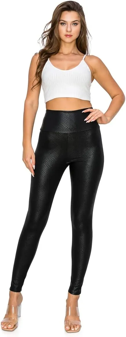 Cemi Ceri Women's Faux Leather High Waist Leggings