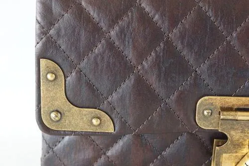 Chanel Bag Medium Double Flap Brown Distressed Leather Antique Brass