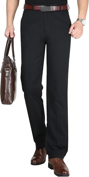 Chino Pants for Men Casual Dress Pants for Men Slim-Fit Stretch Pant Straight High Waist Summer Trendy Trousers
