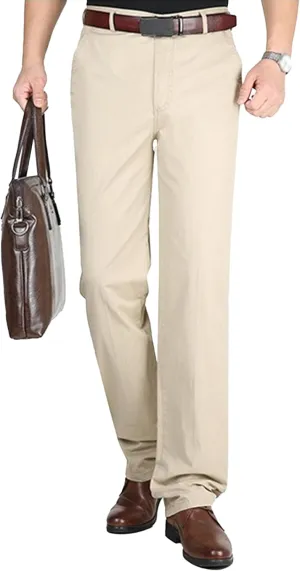 Chino Pants for Men Casual Dress Pants for Men Slim-Fit Stretch Pant Straight High Waist Summer Trendy Trousers