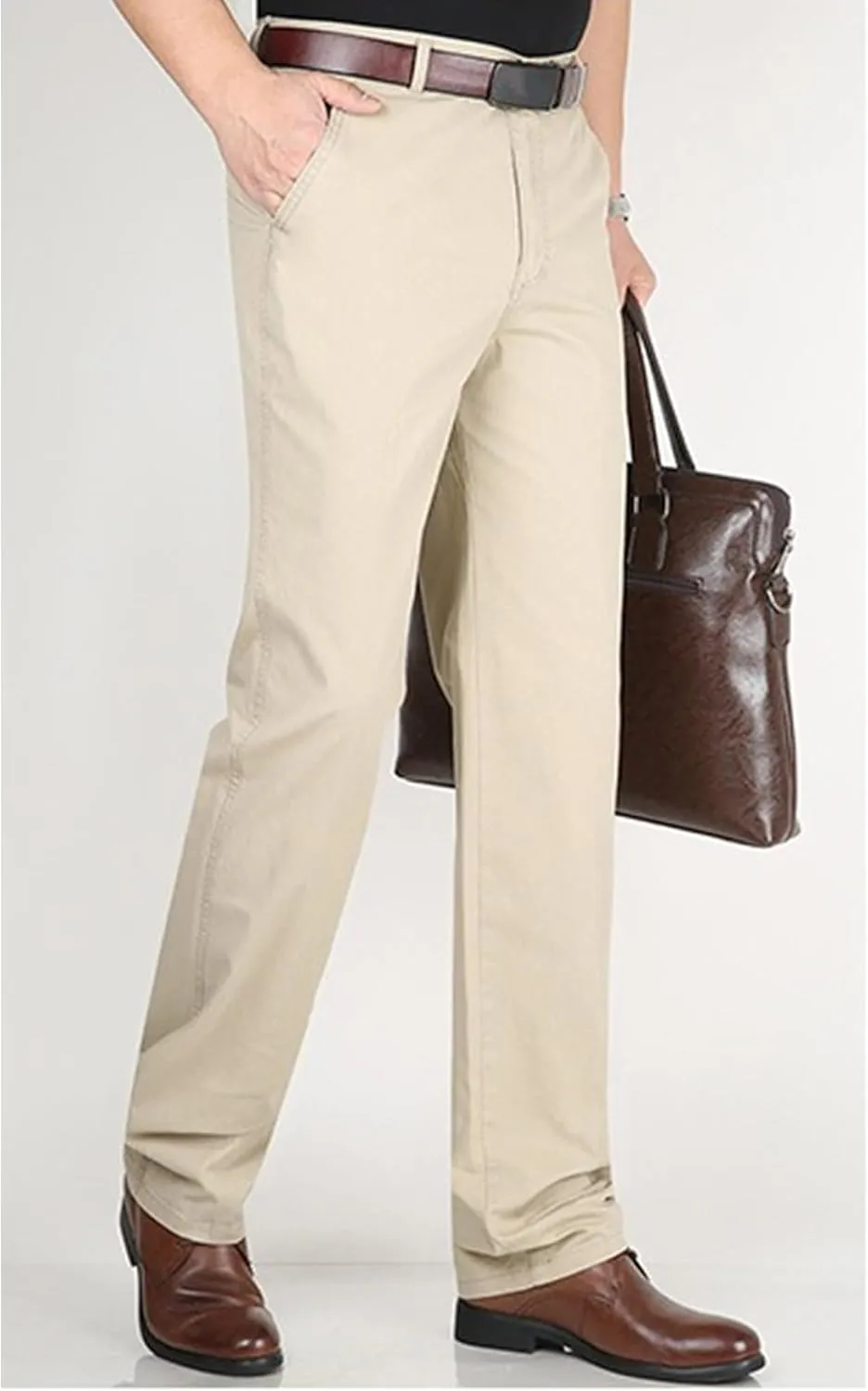 Chino Pants for Men Casual Dress Pants for Men Slim-Fit Stretch Pant Straight High Waist Summer Trendy Trousers