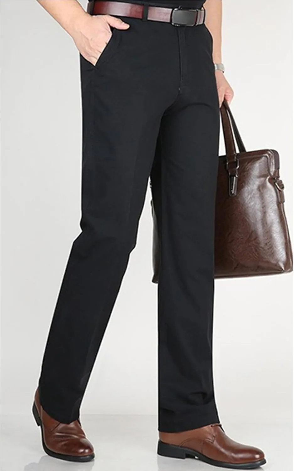 Chino Pants for Men Casual Dress Pants for Men Slim-Fit Stretch Pant Straight High Waist Summer Trendy Trousers