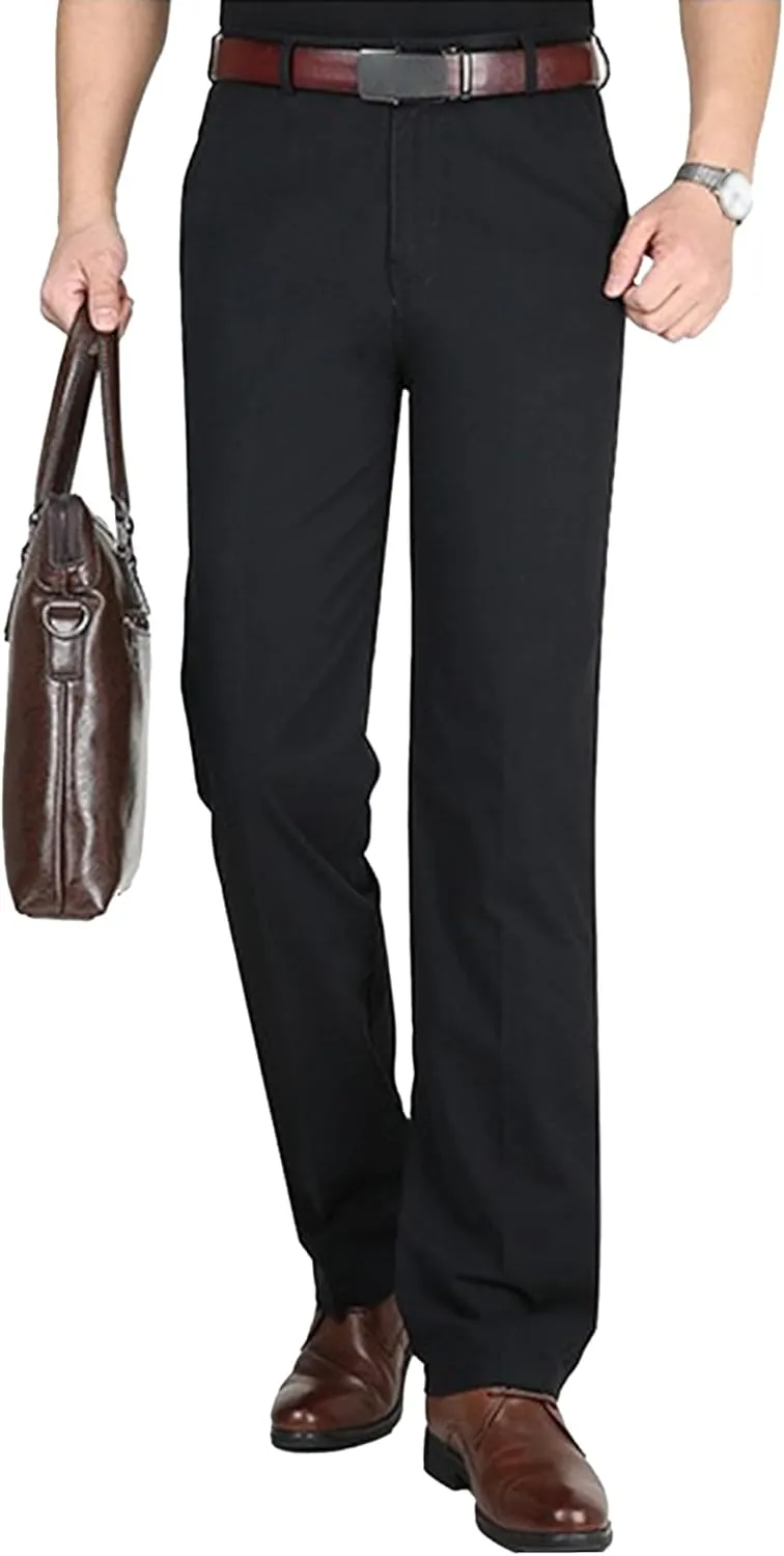 Chino Pants for Men Casual Dress Pants for Men Slim-Fit Stretch Pant Straight High Waist Summer Trendy Trousers