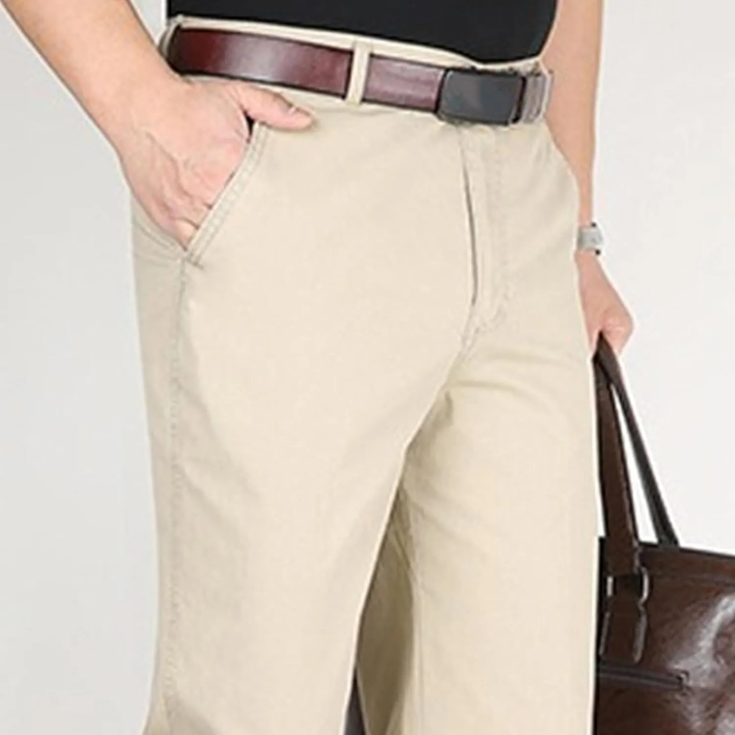 Chino Pants for Men Casual Dress Pants for Men Slim-Fit Stretch Pant Straight High Waist Summer Trendy Trousers