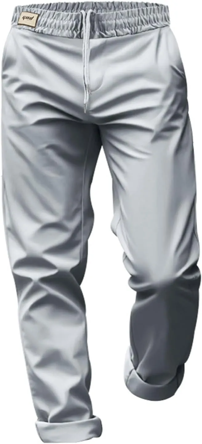 Chino Pants Men Slim Fit Drawstring Waist Dress Pants with Pockets Lightweight Straight Leg Business Casual Pants