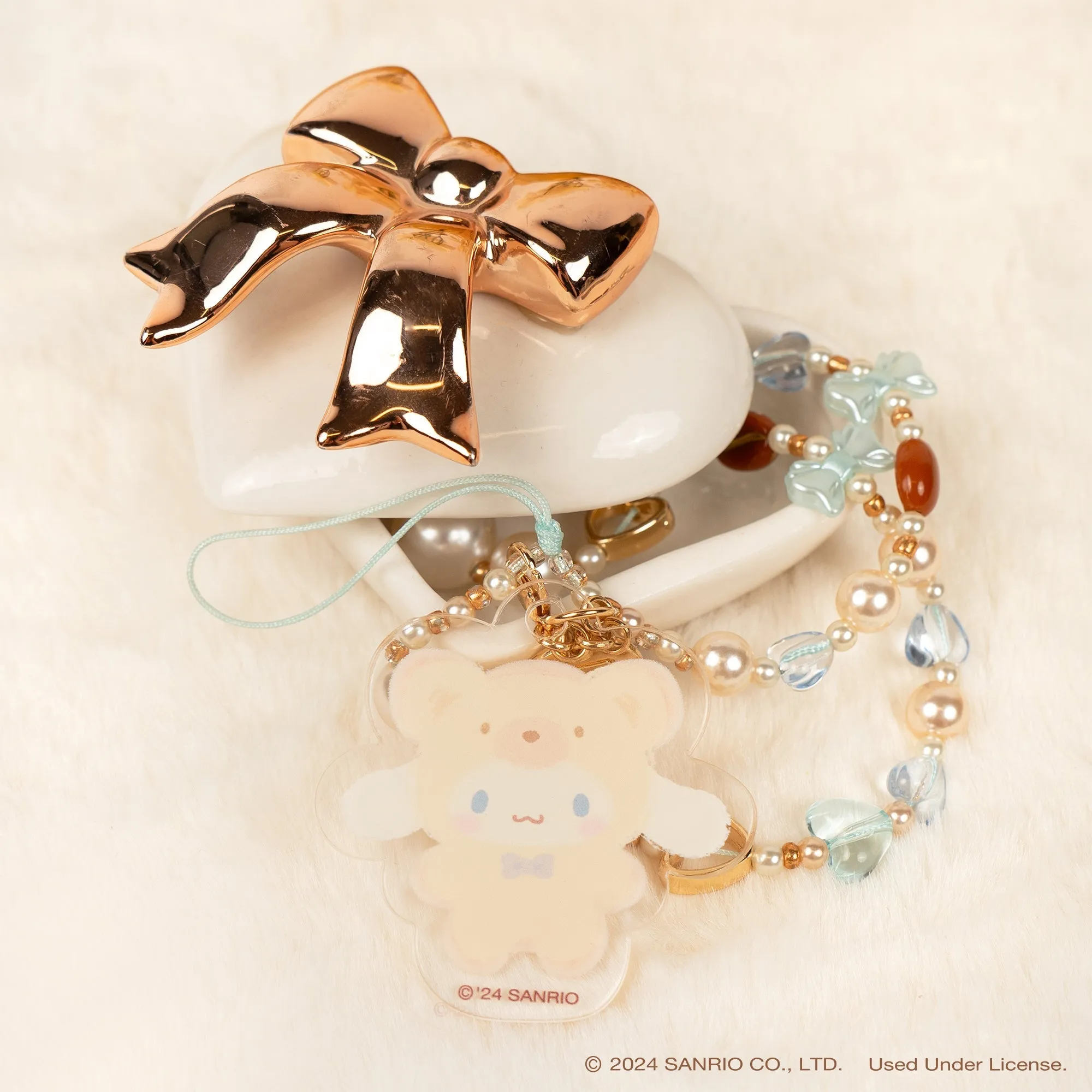 Cinnamoroll Latte Bear Beaded Charm Mobile Phone Wrist Strap
