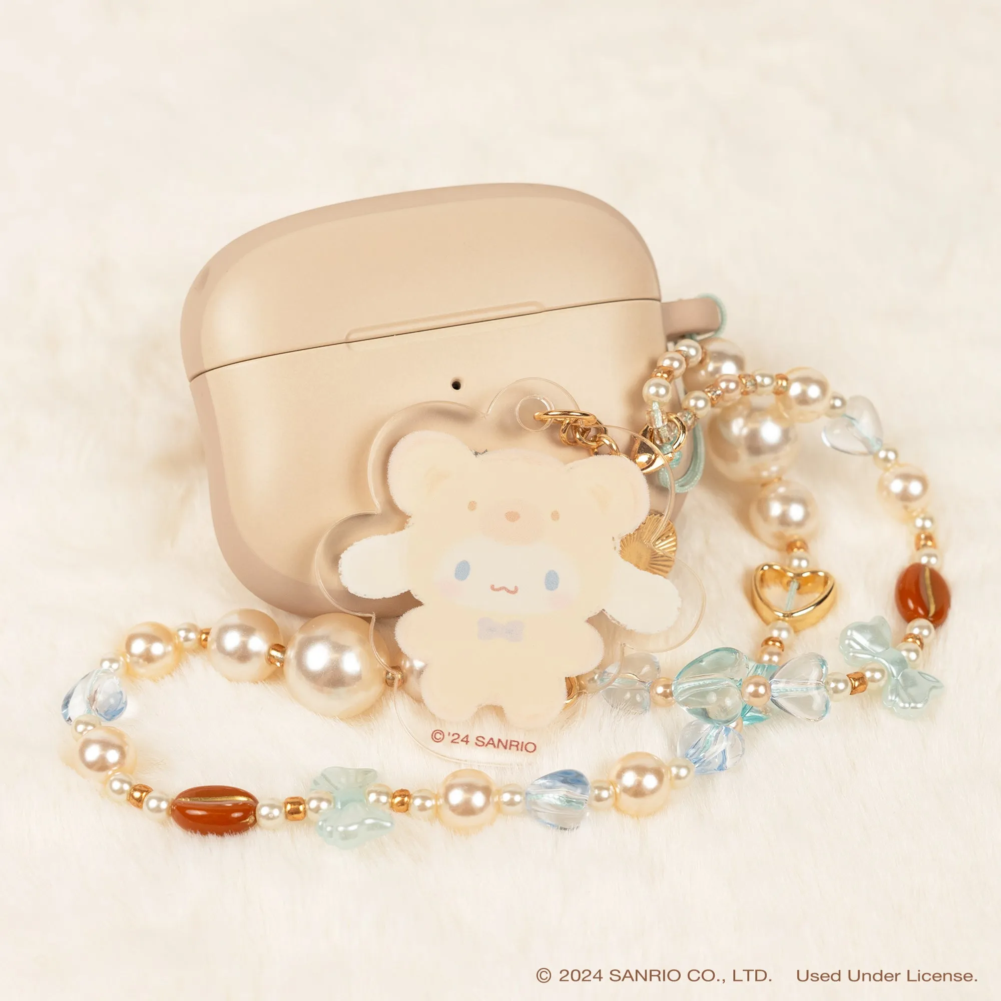 Cinnamoroll Latte Bear Beaded Charm Mobile Phone Wrist Strap