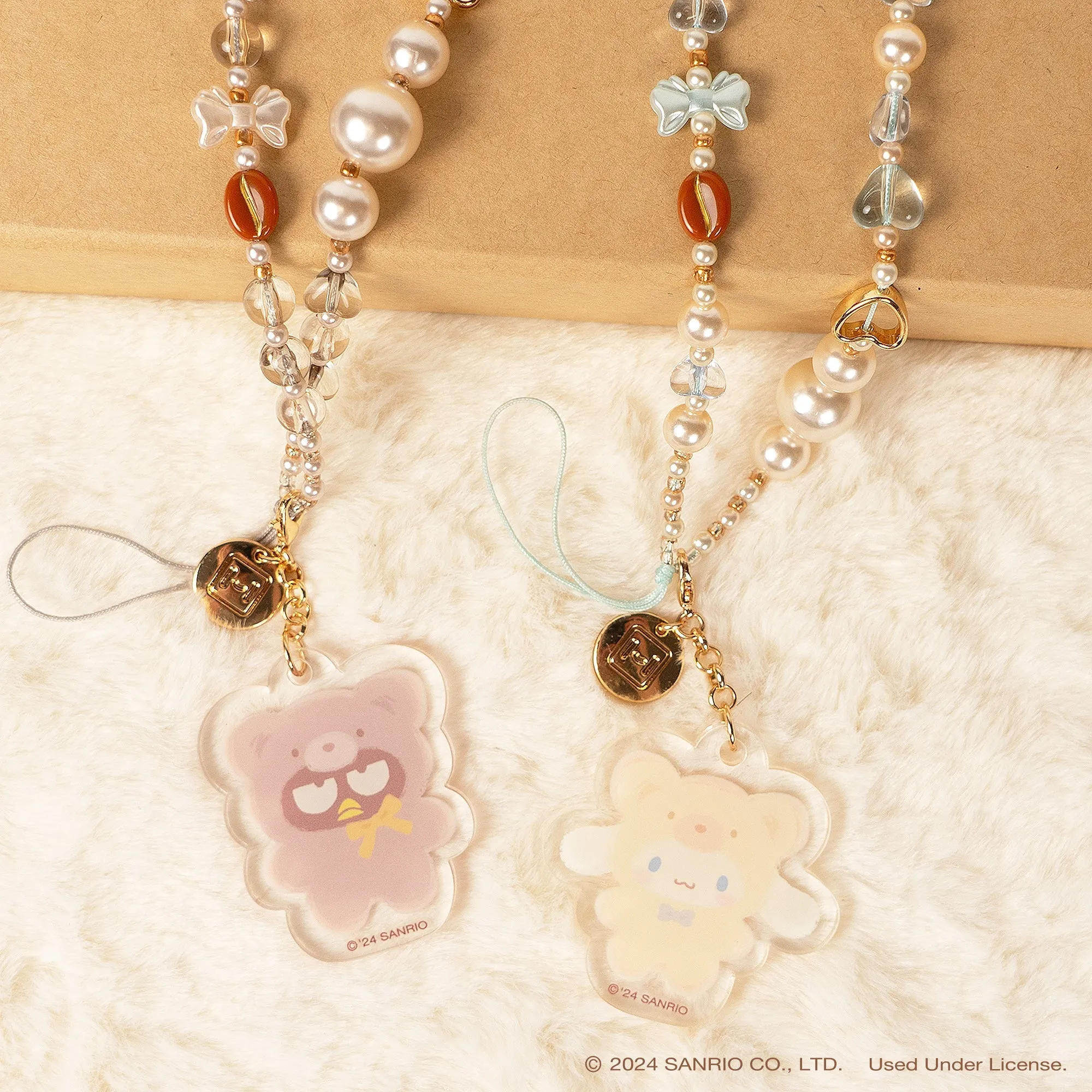 Cinnamoroll Latte Bear Beaded Charm Mobile Phone Wrist Strap