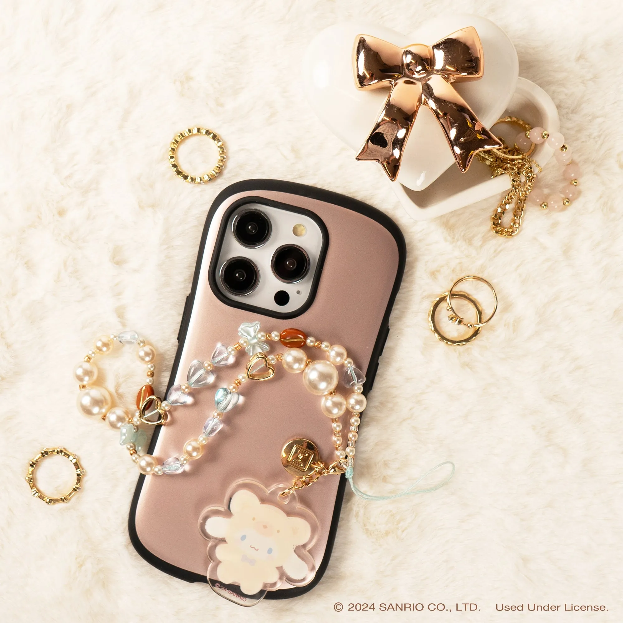Cinnamoroll Latte Bear Beaded Charm Mobile Phone Wrist Strap