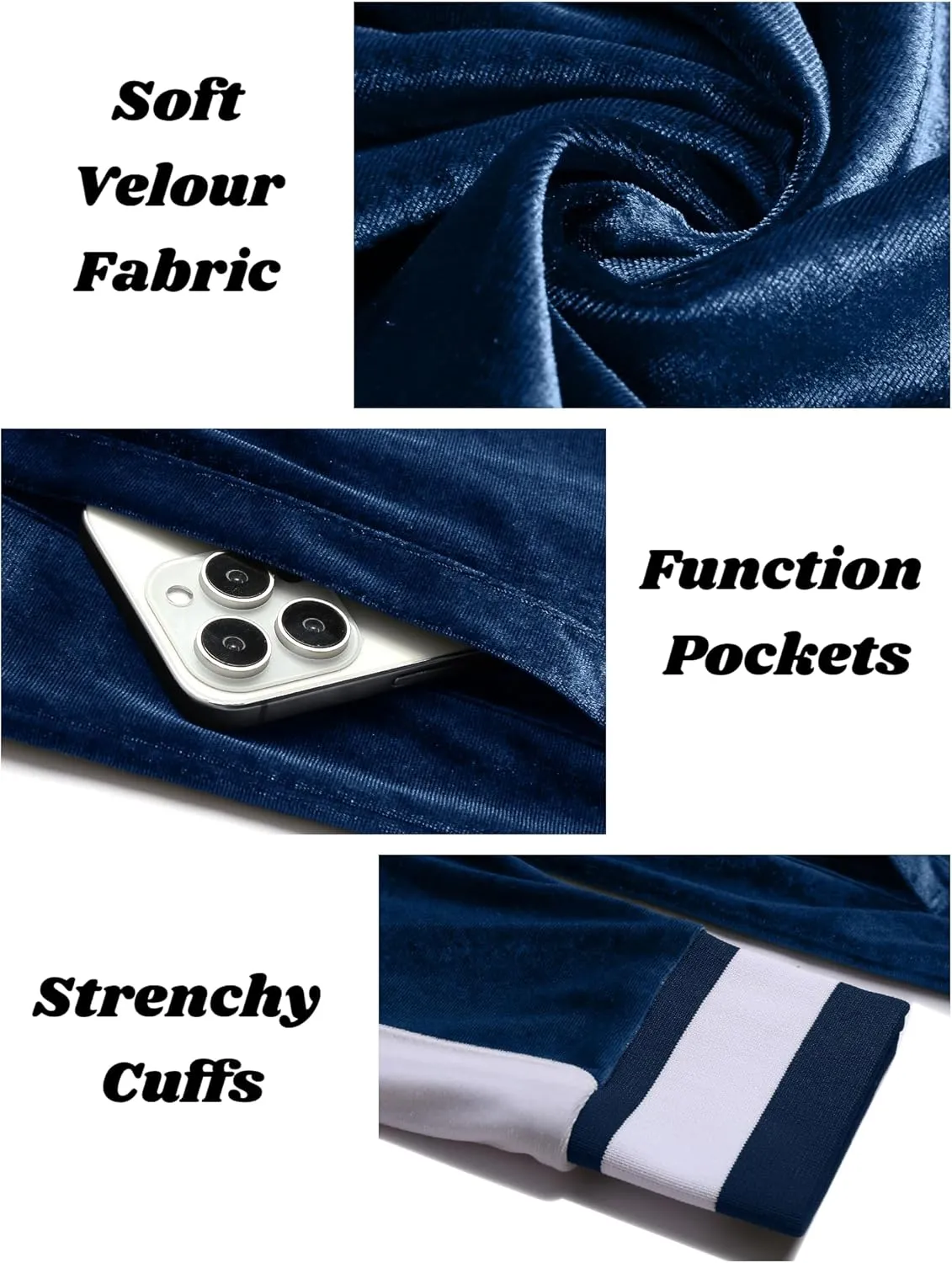 COOFANDY Mens Tracksuit 2 Piece Set Velour Velvet Sweatsuit Jogging Suits Full Zip Jacket Pants Outfits