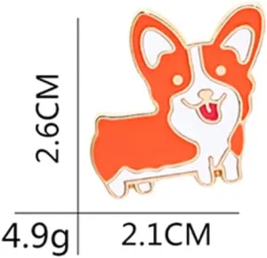 Corgi Brooch Lapel Pin Metal Enamel Delicate Brooch Pin Accessory for Backpack Clothes Hat Decoration Badges for Women Men Girls Kids Gift