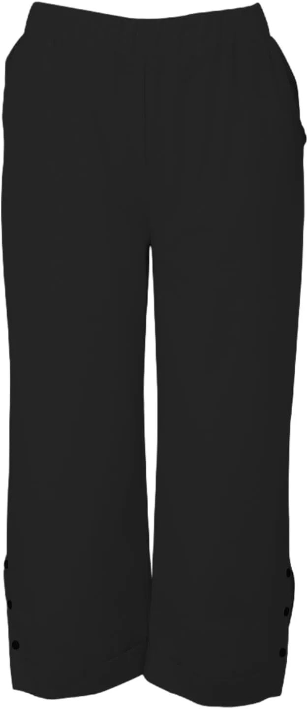 Cotton Linen Womens Pants 2025 Wide Leg Cropped Lounge Trousers Elastic Waist Summer Flowy Slit Trouser Legs Pants for Women