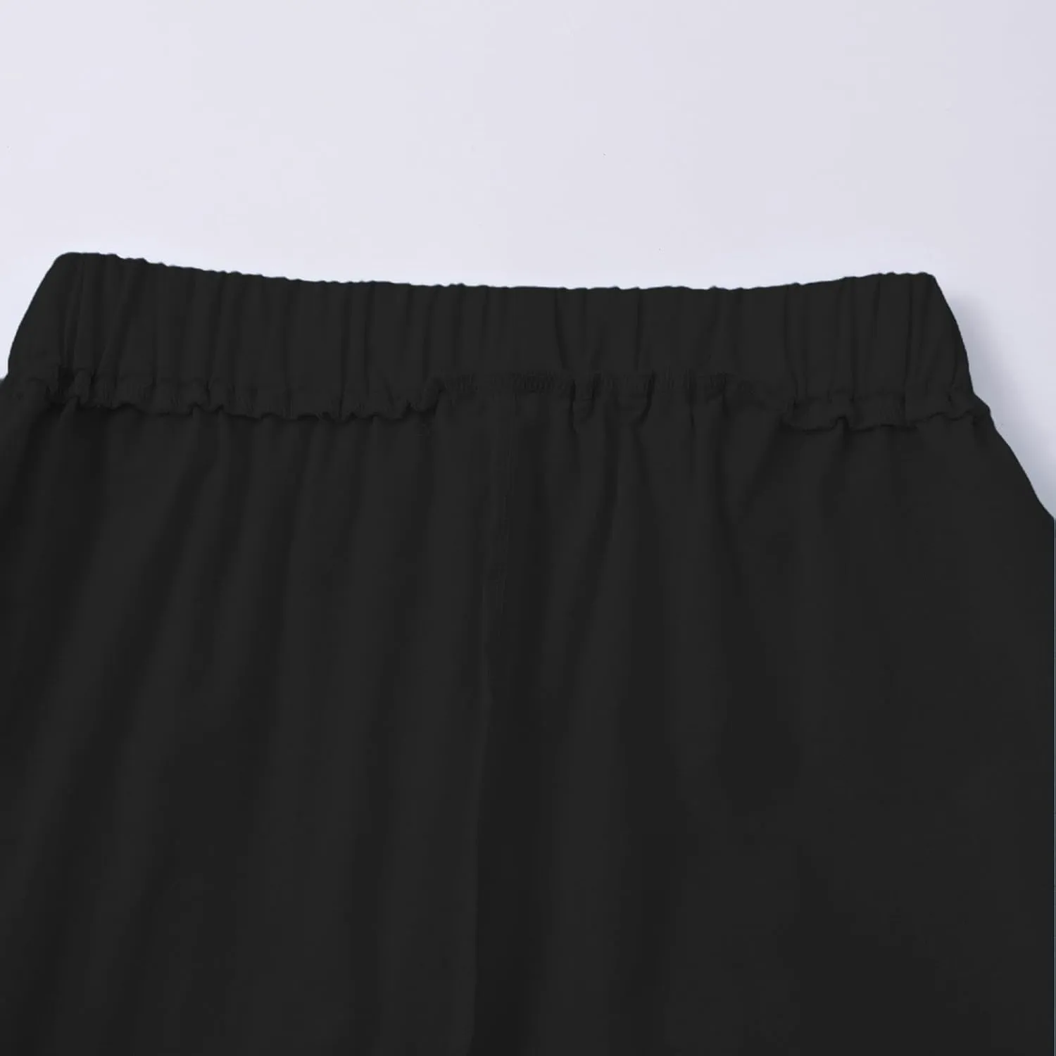 Cotton Linen Womens Pants 2025 Wide Leg Cropped Lounge Trousers Elastic Waist Summer Flowy Slit Trouser Legs Pants for Women