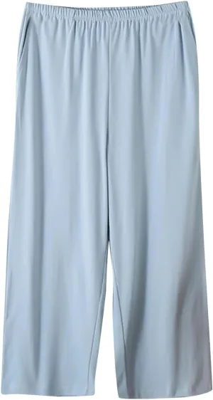 Cropped Trousers for Women Capri Summer Pants 3/4 Length Crop Sweatpants Three Quarter Elasticated Waist Bottoms