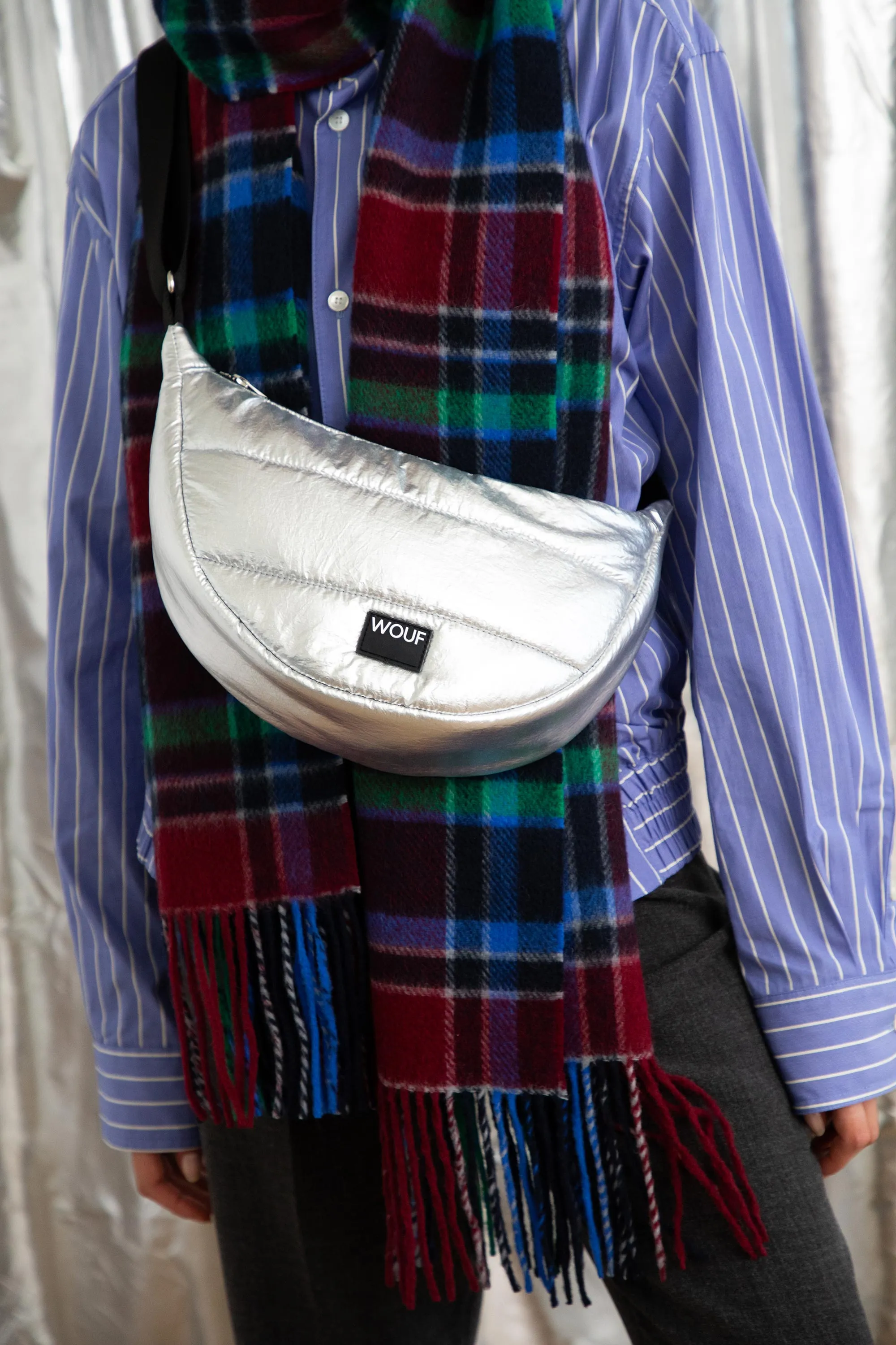 Crossbody Bag - Silver Glossy