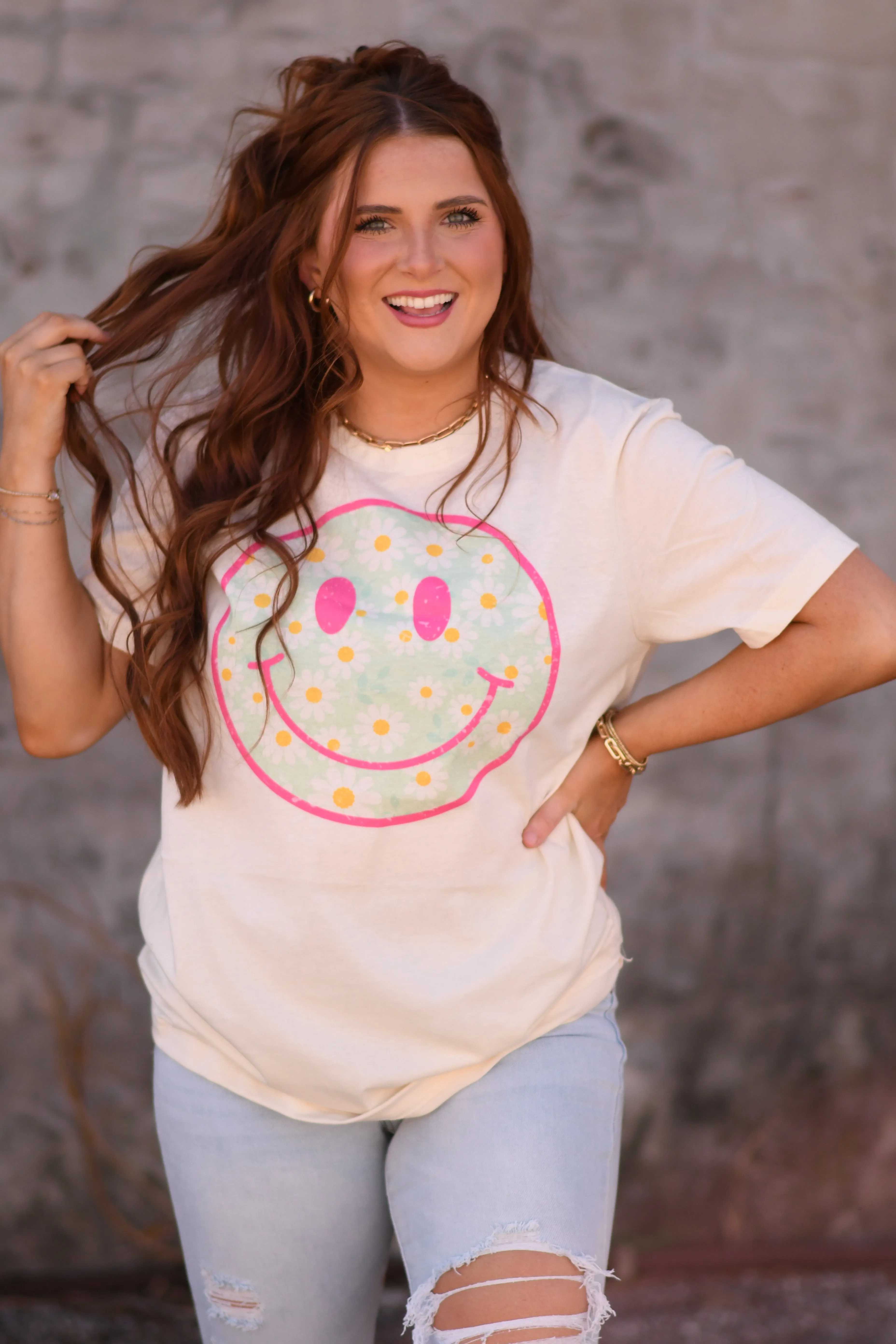 Daisy smiley face tee