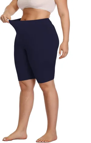 DITSONEO Plus Size Short Leggings for Women Sport Capris Knee Length Leggings Yoga Workout Gym Mid Thigh Shorts Under Dress