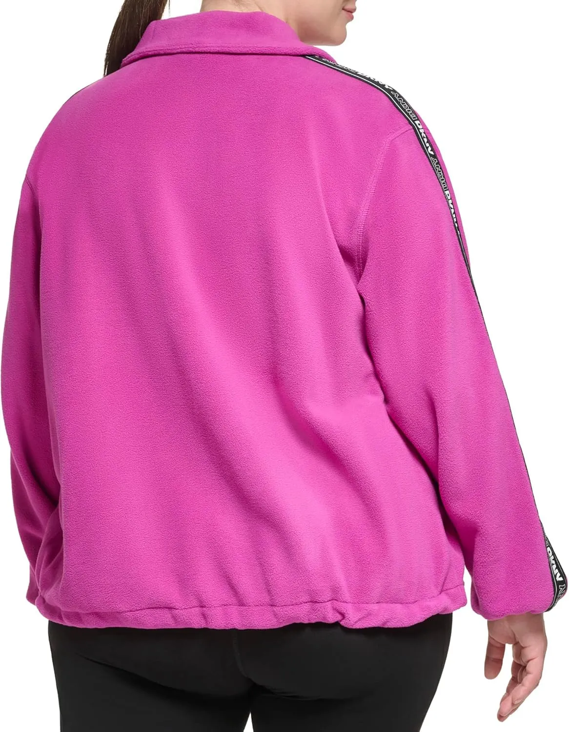 DKNY Women's Sport Flip Logo Tape Quarter Zip Jacket