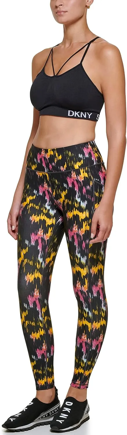DKNY Women's Tight Printed High Waist Performance Leggings