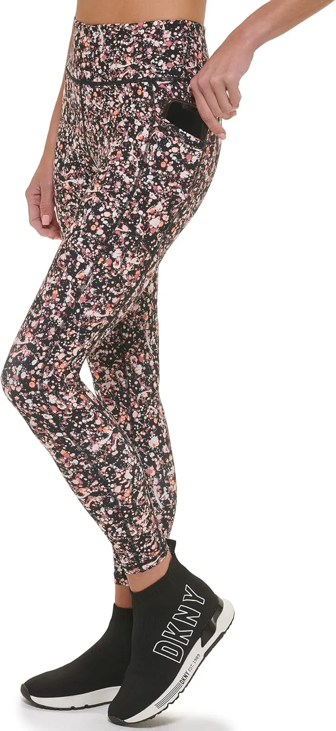 DKNY Women's Tight Printed High Waist Performance Leggings