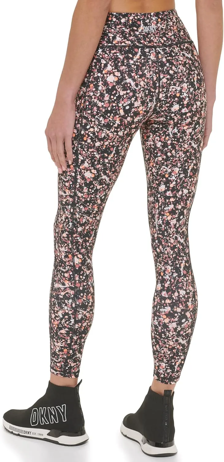 DKNY Women's Tight Printed High Waist Performance Leggings