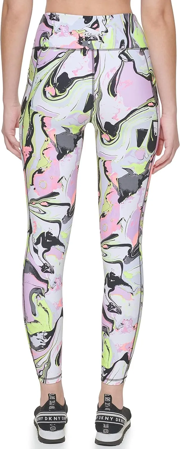 DKNY Women's Tight Printed High Waist Performance Leggings