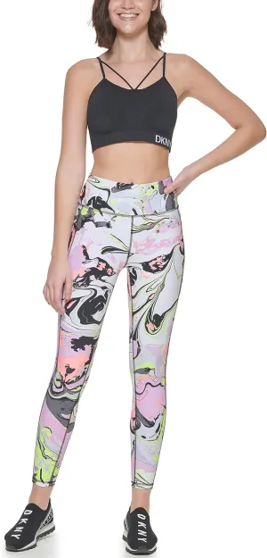 DKNY Women's Tight Printed High Waist Performance Leggings
