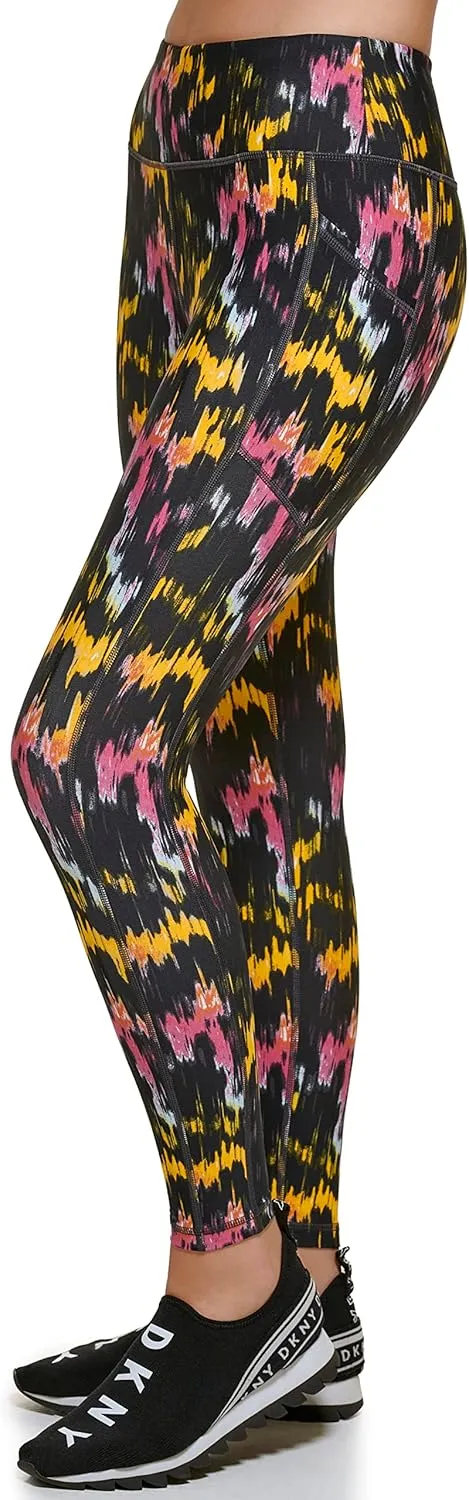 DKNY Women's Tight Printed High Waist Performance Leggings