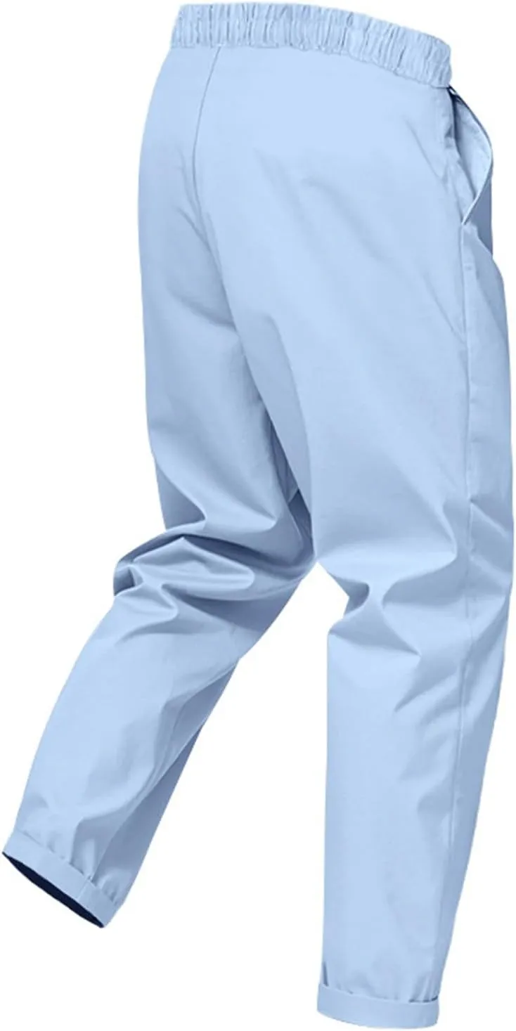 Dress Pants for Men Baggy Lightweight Drawstring Waist Chino Pants Quick Dry Business Casual Pants with Pockets