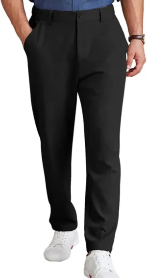 Dress Pants for Men Business Casual Straight Leg Pants with Pockets Stretch Lightweight Quick Dry Golf Pants