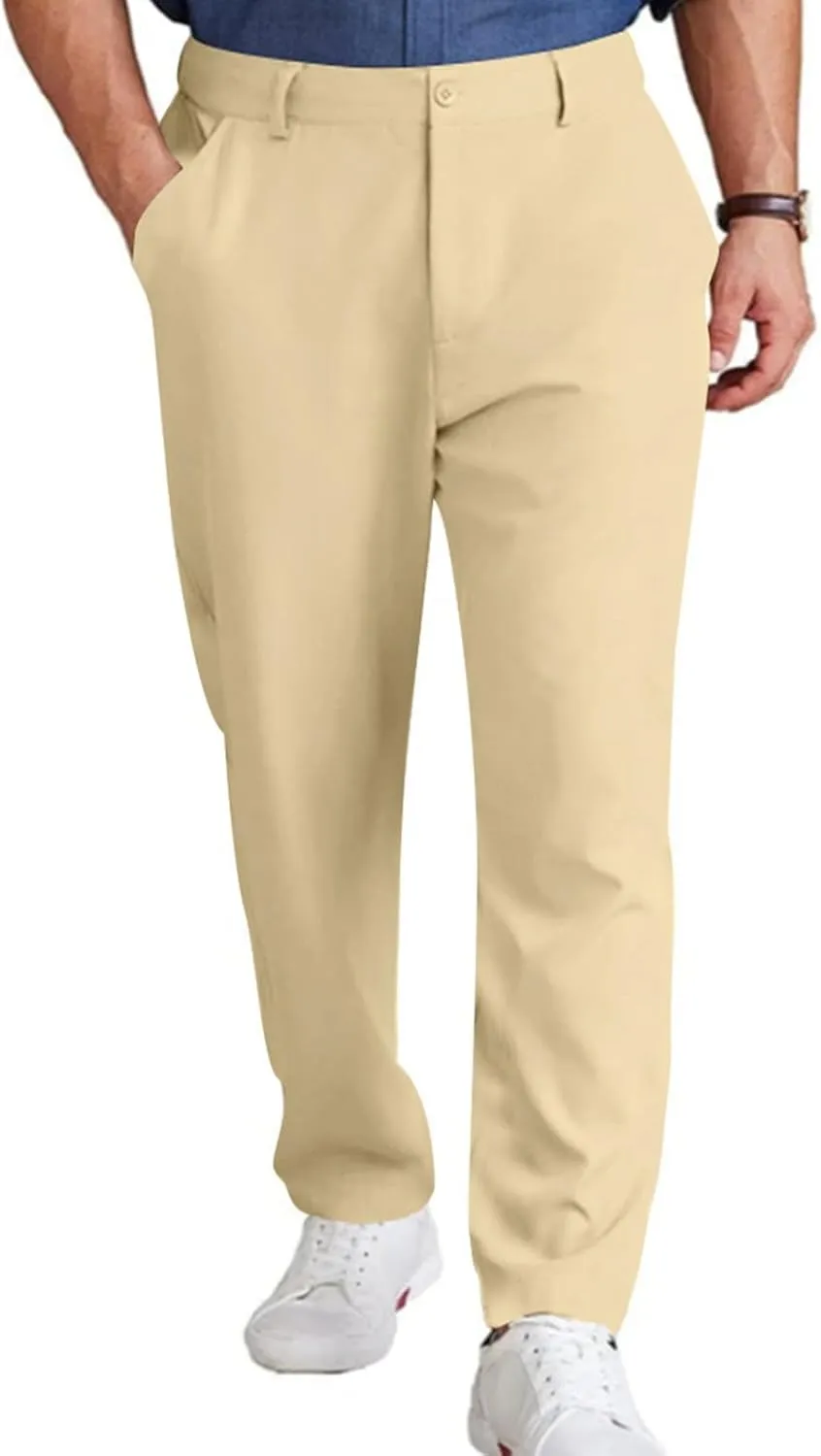 Dress Pants for Men Business Casual Straight Leg Pants with Pockets Stretch Lightweight Quick Dry Golf Pants