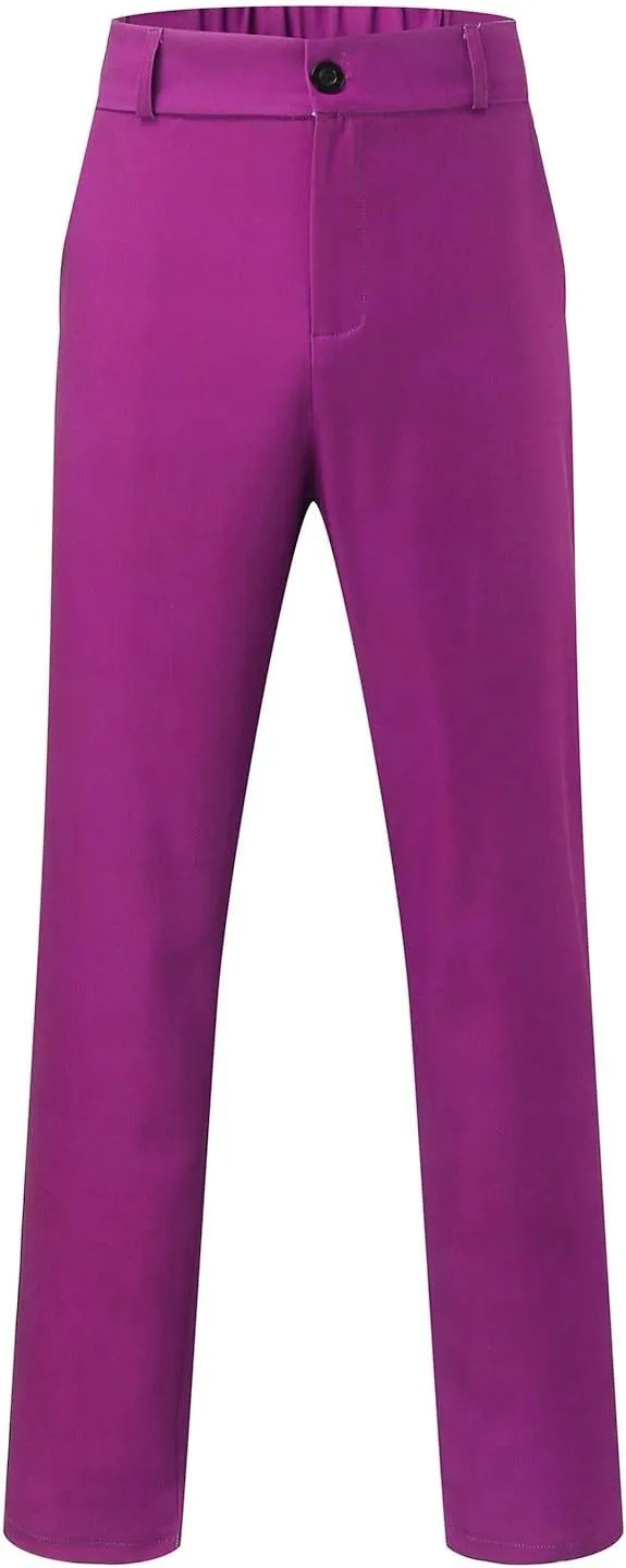 Dress Pants for Men Slim Fit Tapered Flat Front Suit Trousers Casual Skinny Stretch Business Clothes