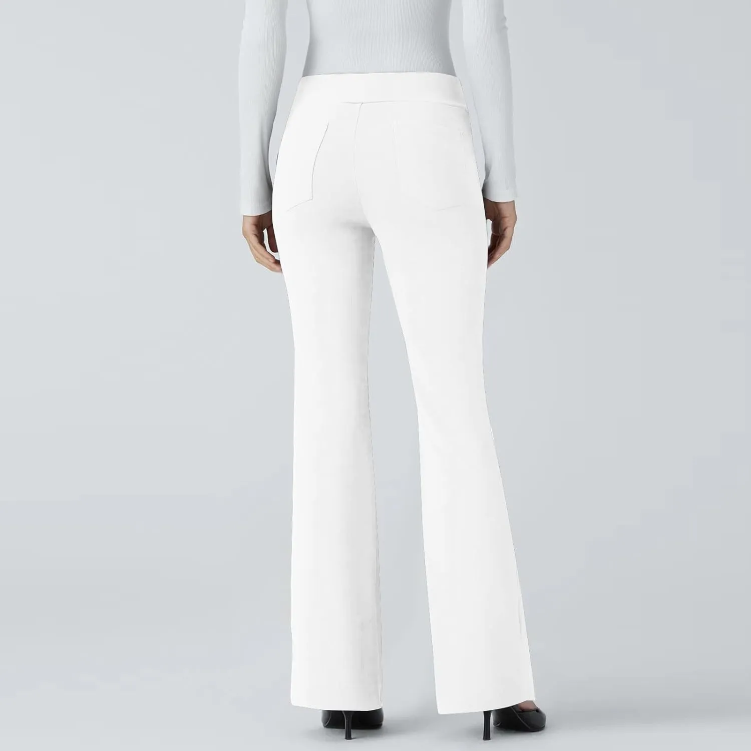 Dress Pants Women High Waist Stretchy Business Office Boho Pants Comfy Fashion Palazzo Wied Leg Work Casual Slacks