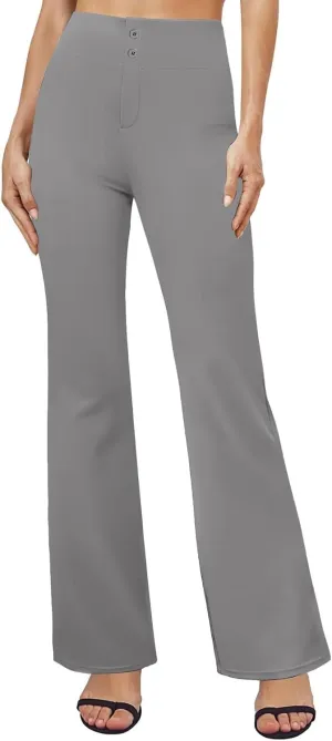 Dress Pants Women High Waist Stretchy Business Office Boho Pants Comfy Fashion Palazzo Wied Leg Work Casual Slacks