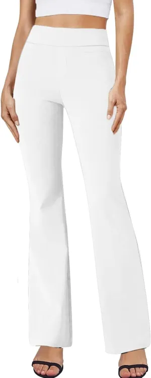 Dress Pants Women High Waist Stretchy Business Office Boho Pants Comfy Fashion Palazzo Wied Leg Work Casual Slacks