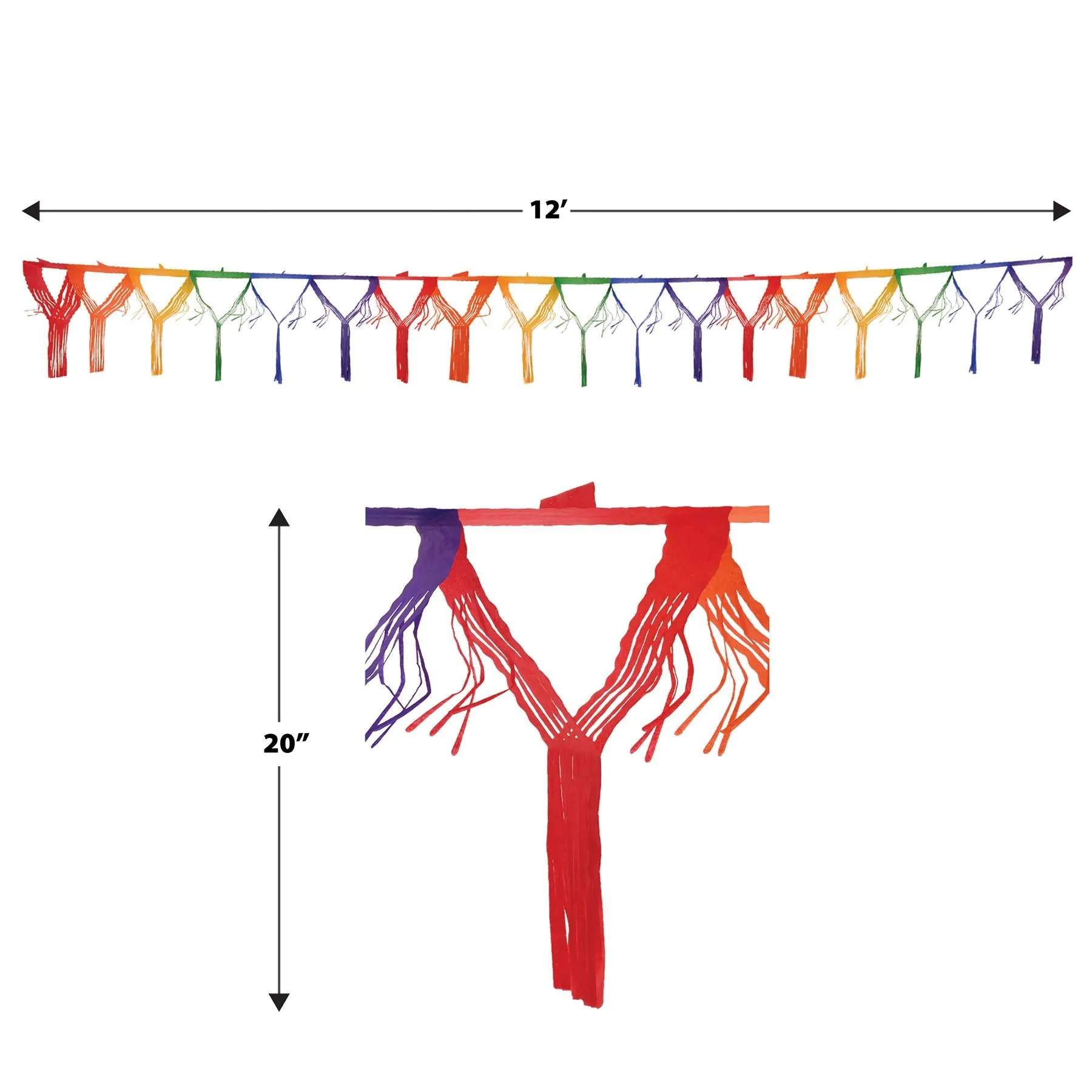 Drop Party Fringe Garland - rainbow