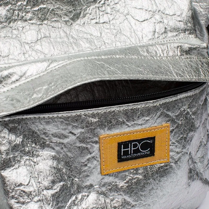 Earth Bag Standard, Silver Pinatex (Upcycled Billboard Bags)