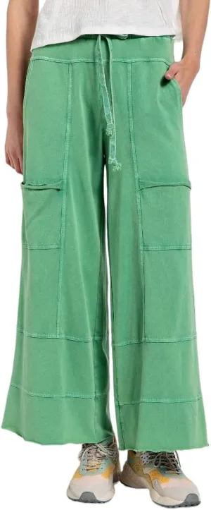 Easel Lazy Days Mineral Washed Wide Leg Pants