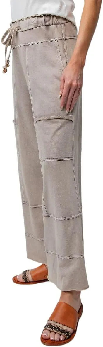 Easel Lazy Days Mineral Washed Wide Leg Pants