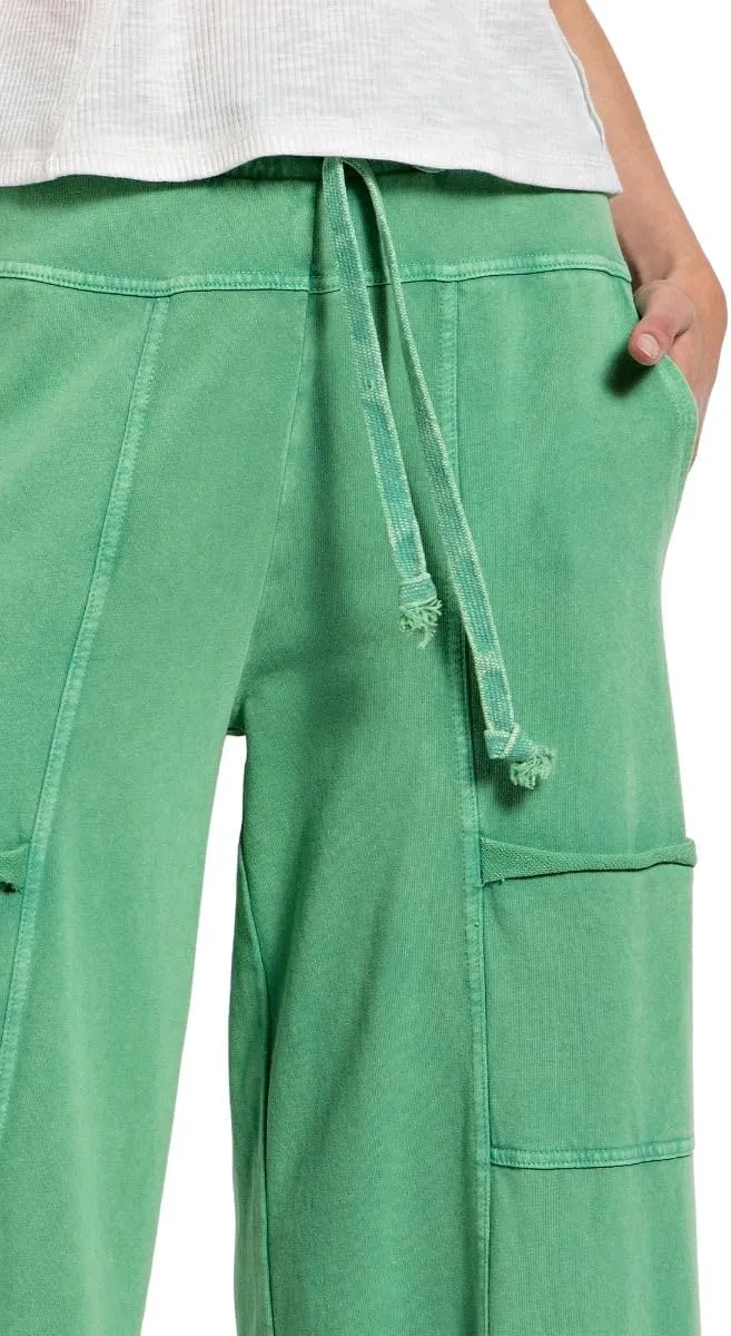 Easel Lazy Days Mineral Washed Wide Leg Pants