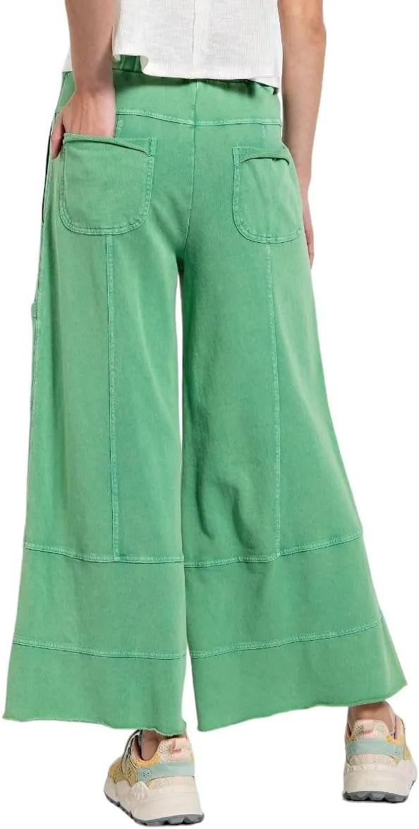 Easel Lazy Days Mineral Washed Wide Leg Pants