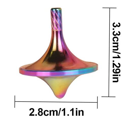 Endless Fun Mini Spinning Tops: Silver Steel Alloy Gyro Toys